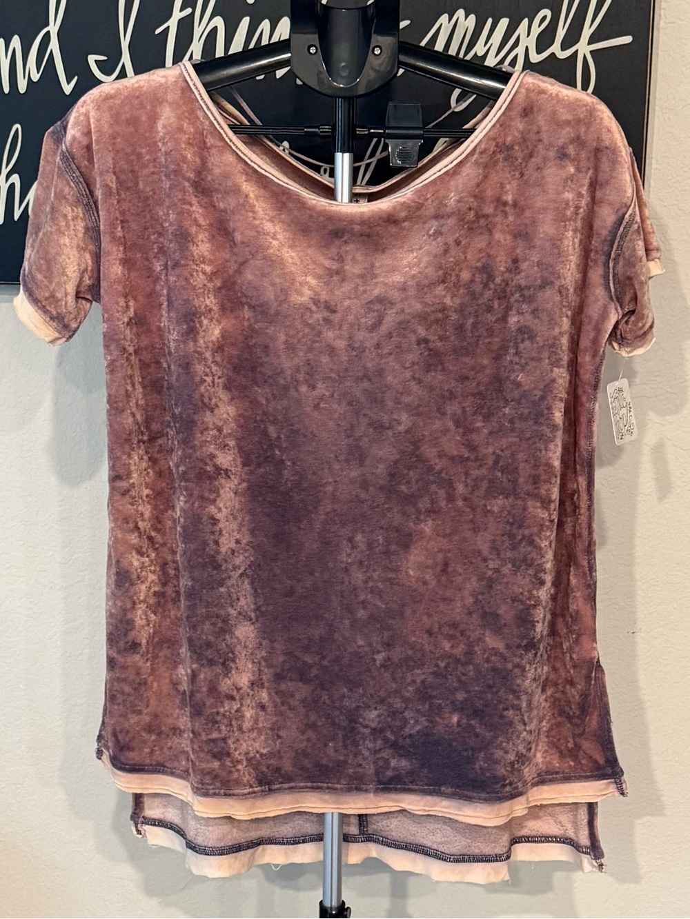 We The Free Short-Sleeve Velvet Tee in Mauve
